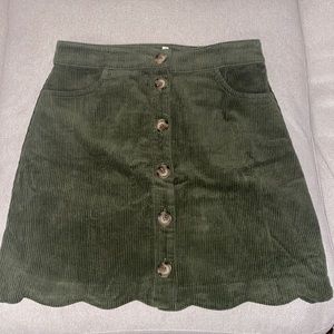 FRANCESCA’S Corduroy Button Down Skirt